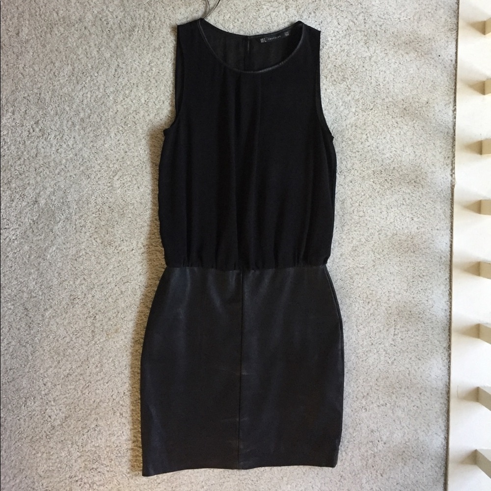 Zara Dress with Leather Detail